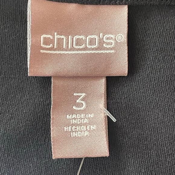 Chico's Black Boatneck High Low Long Sleeve Knit Top Sz XL/16 Closet Staple Fall - Picture 5 of 7